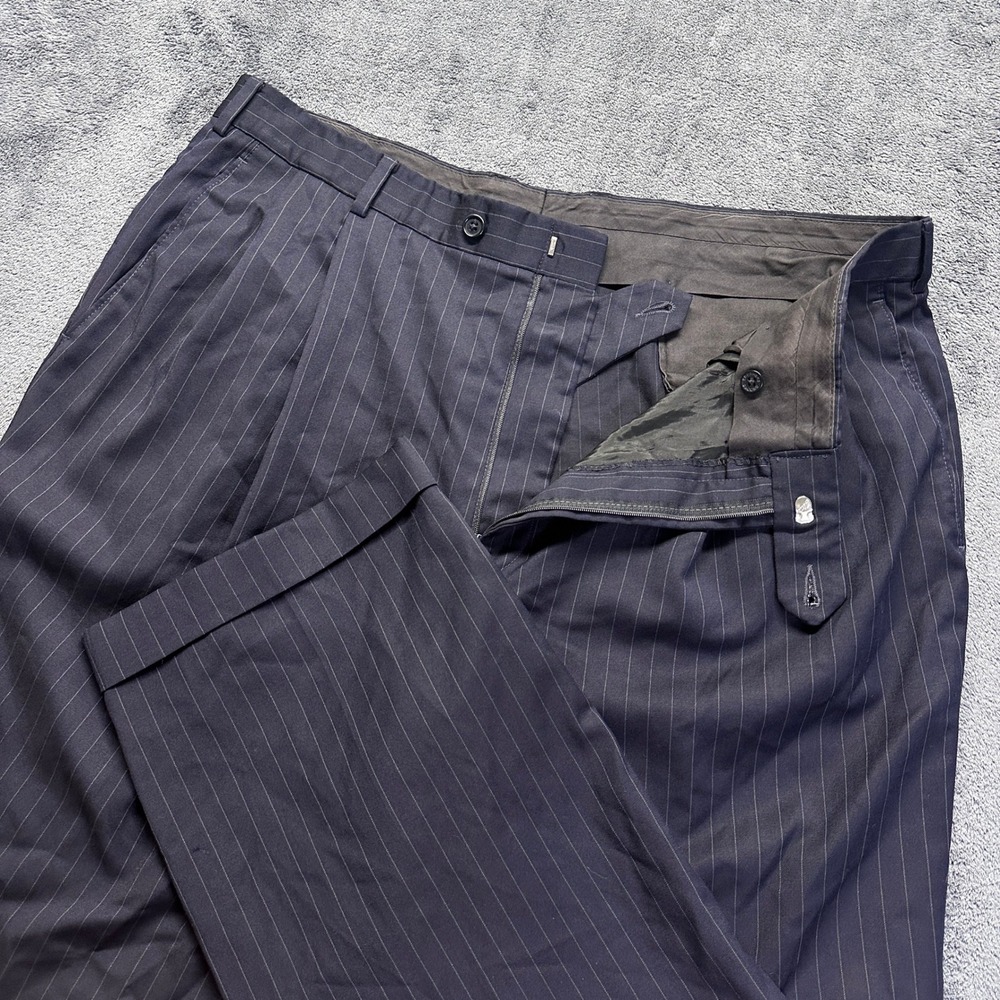Vintage Brooks Brothers Wool Dress Pants Pinstripe Pleated Cuffed Men's 38x30